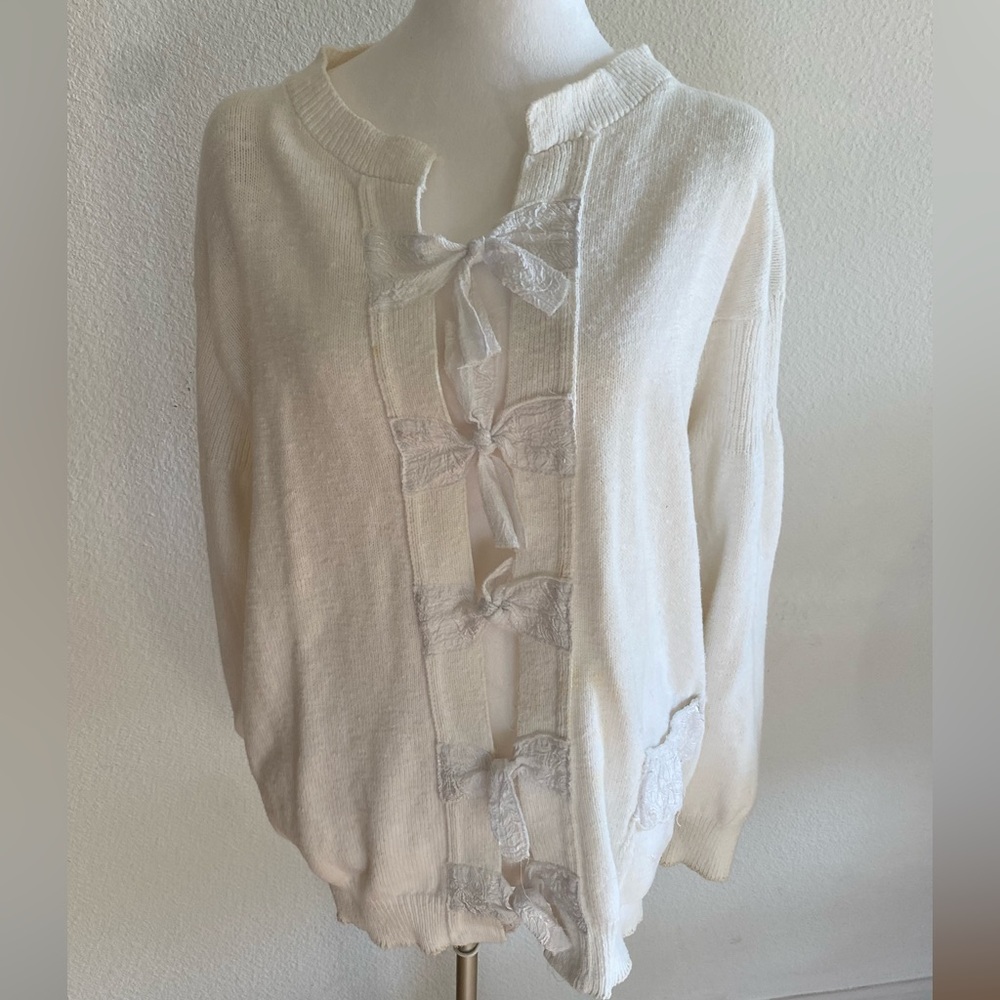 Unique White Tie Sweater